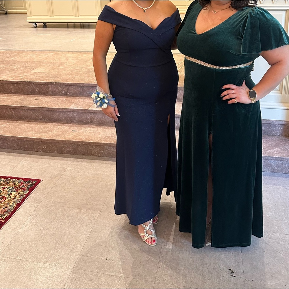 BECCA Midnight Blue Off-Shoulder Maxi Dress